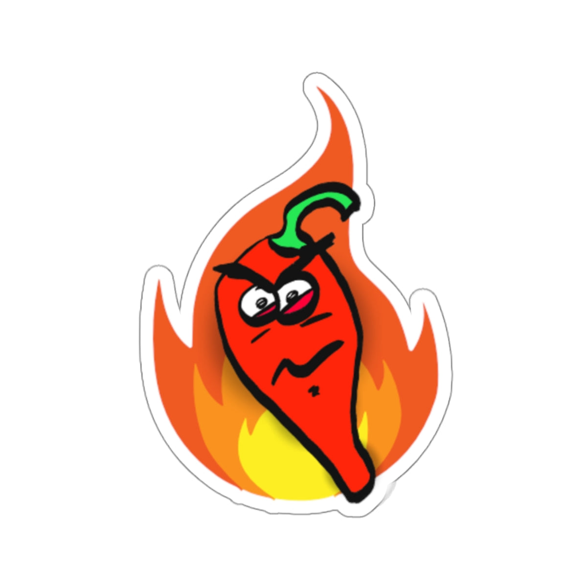Fired-Up Pepper Sticker – Spicy Attitude Alert!