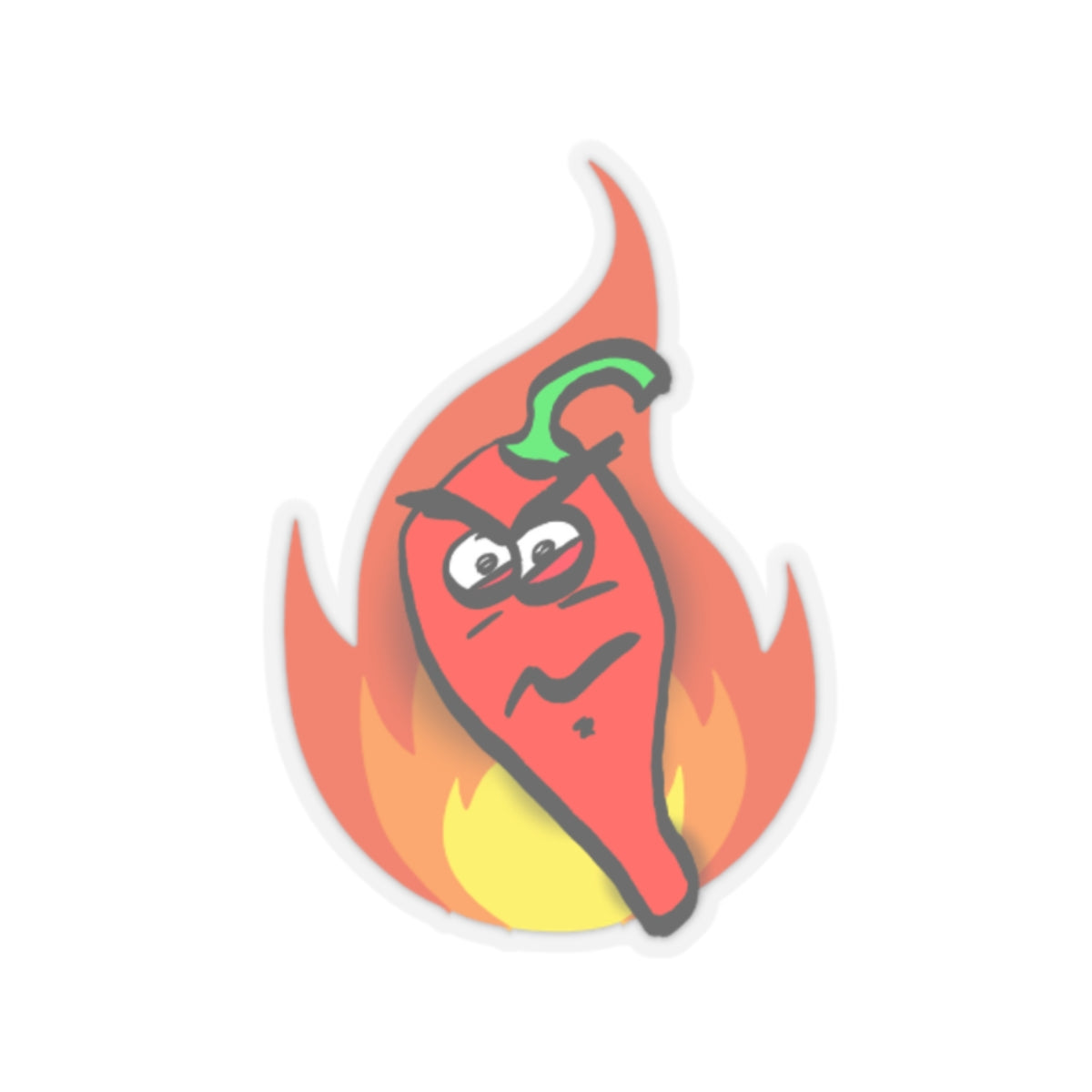 Fired-Up Pepper Sticker – Spicy Attitude Alert!